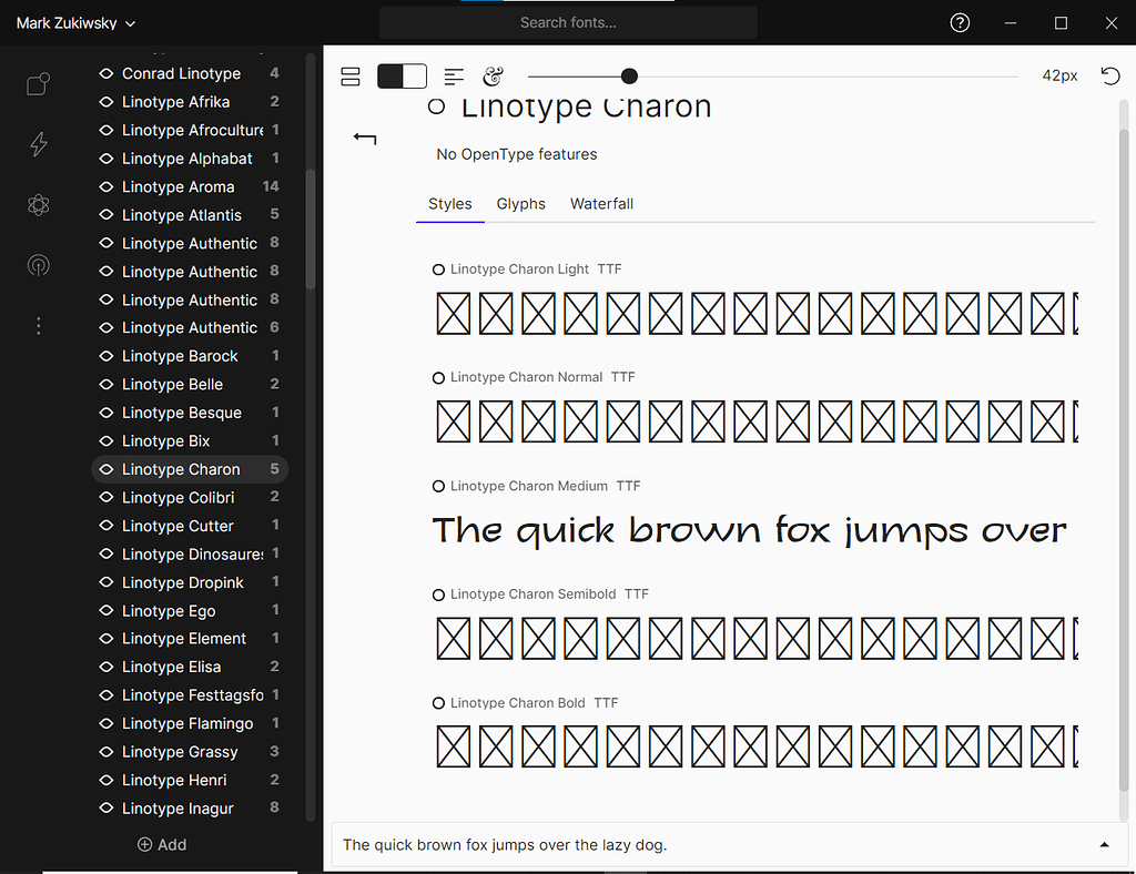 Fonts displaying as Squares and Glyphs not displaying at all Bugs